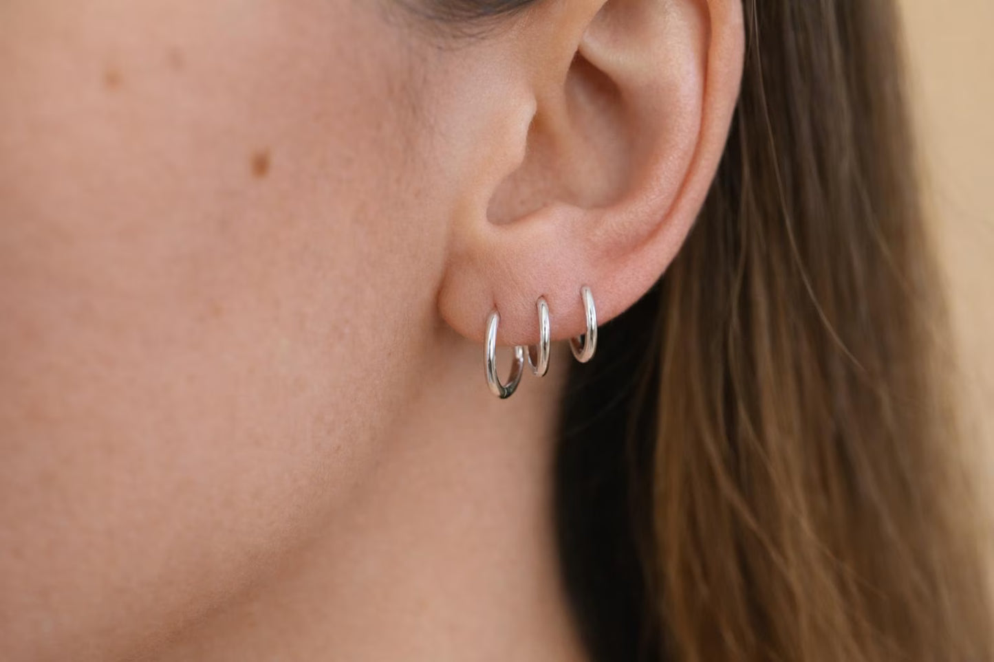 Dainty Baby Small Hoop Earrings ∙ Add a charm ∙ 6 7 8 9mm