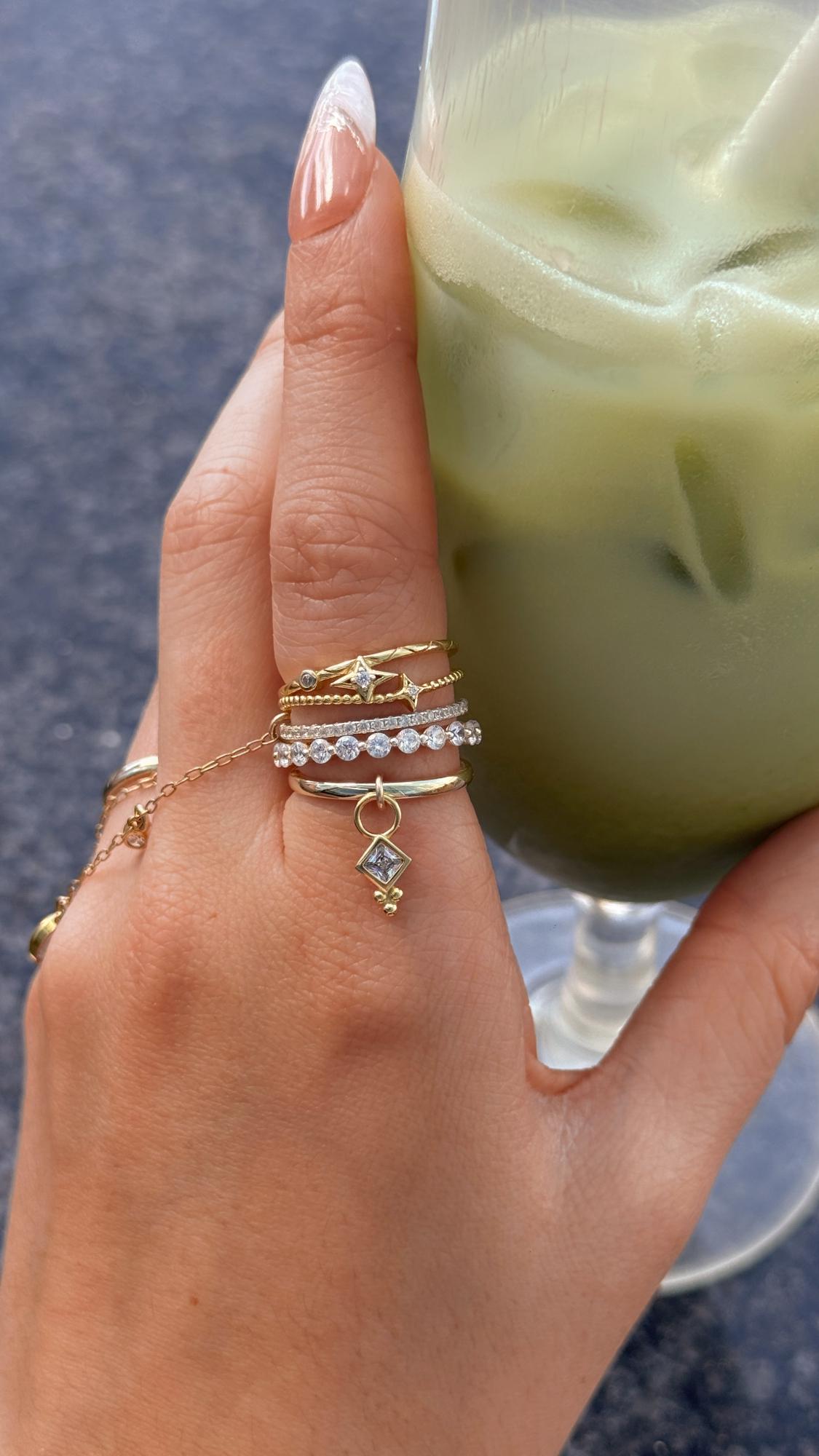 925 Full Eternity Diamond Band Ring  · Round Brilliant Cut · Anniversary Engagement Thick Gold Ring · Classic Stackable Ring · Comfort Fit