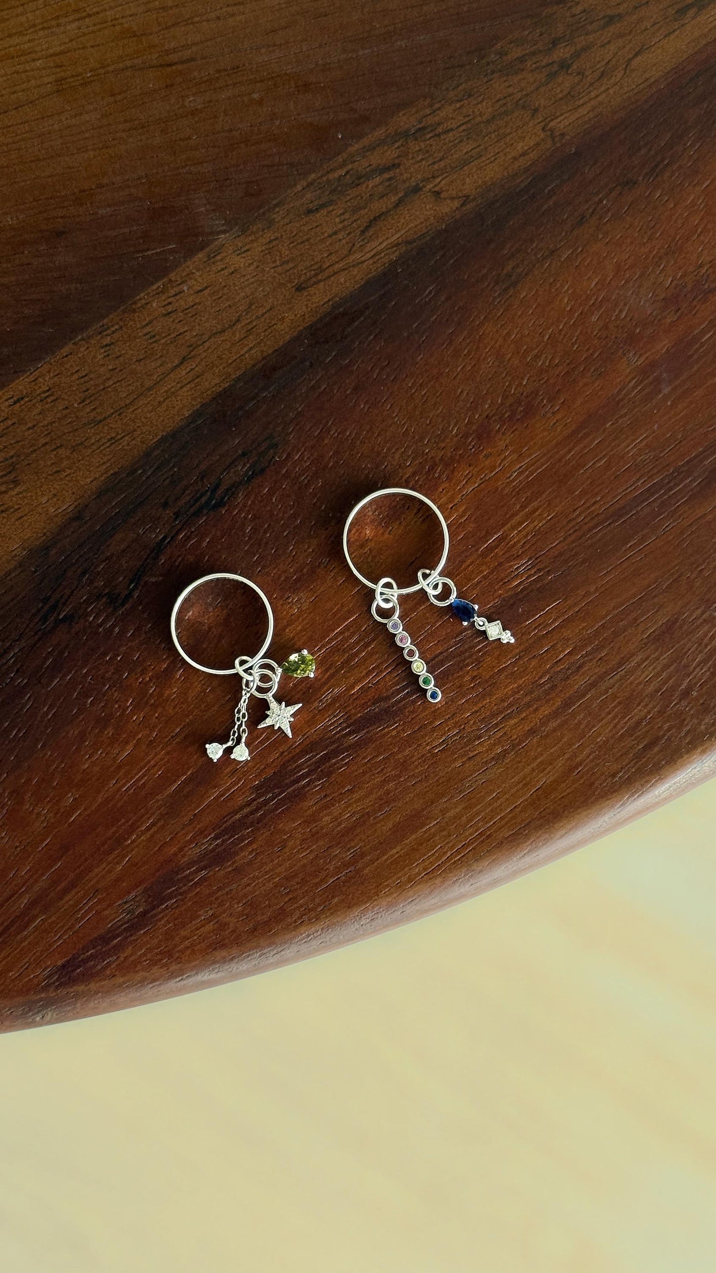 ss925 Add on Earring Charm · Build Your Own Earrings · Water Drop Star Olive Rainbow Charm for Hoops · One charm per quantity · Easy DIY