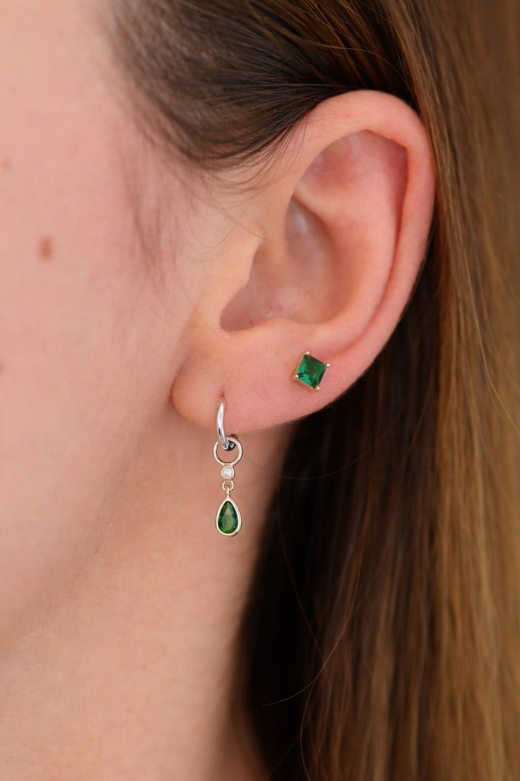 ss925 Add on Earring Charm · Build Your Own Earrings · Water Drop Star Olive Rainbow Charm for Hoops · One charm per quantity · Easy DIY