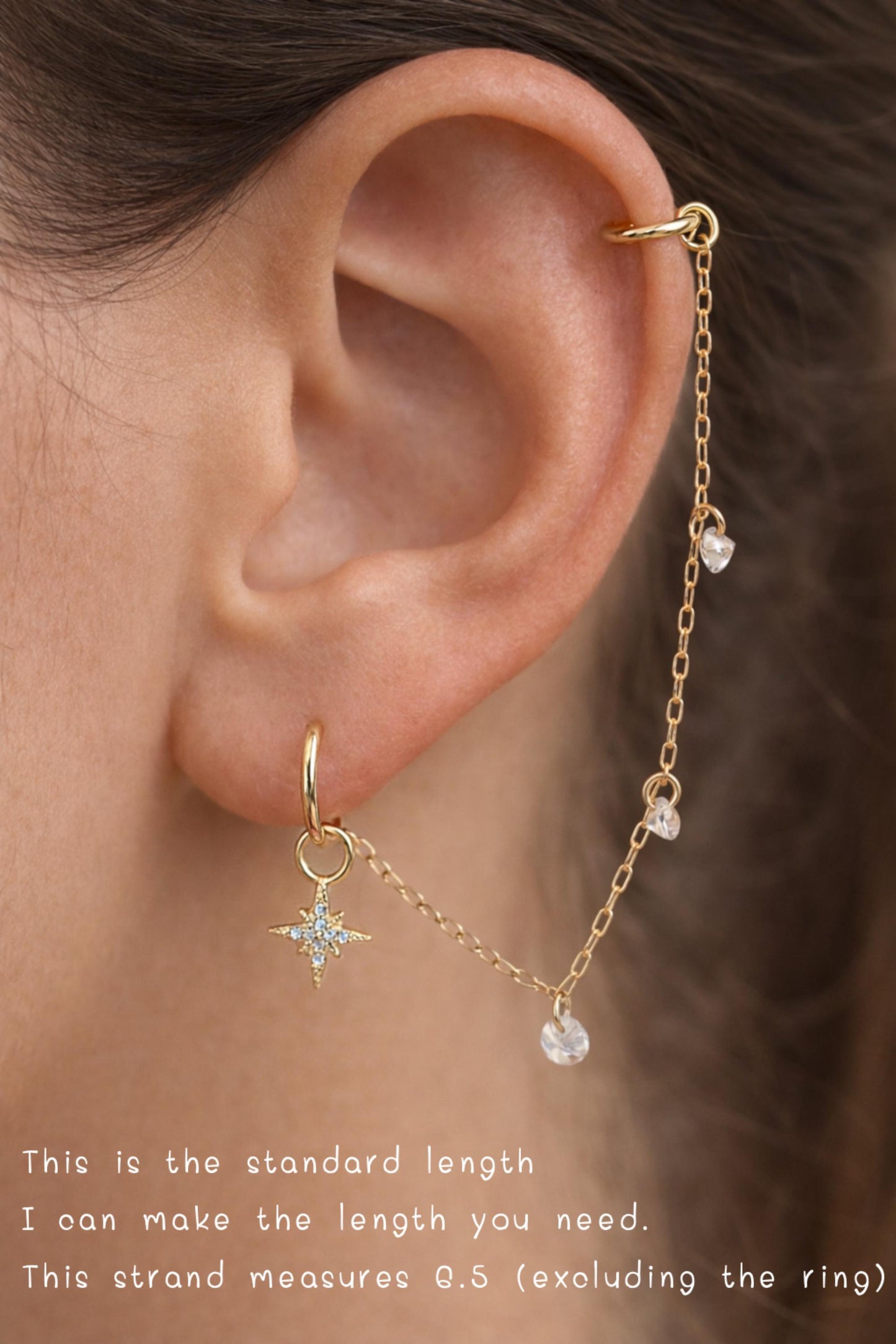 Connector Chain for Rings · Diamond Chain Band Ring · 14k Gold Filled Hand Ring Chain Add On · Easy DIY · Single Chain Piece