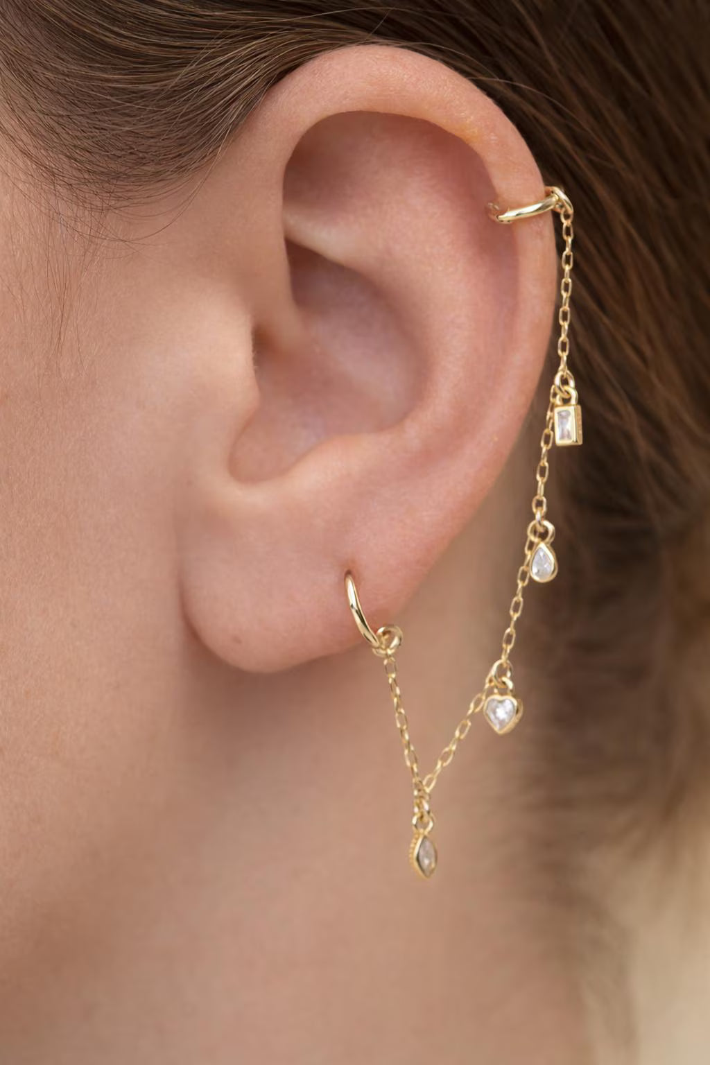 Connector Chain for Rings · Diamond Chain Band Ring · 14k Gold Filled Hand Ring Chain Add On · Easy DIY · Single Chain Piece