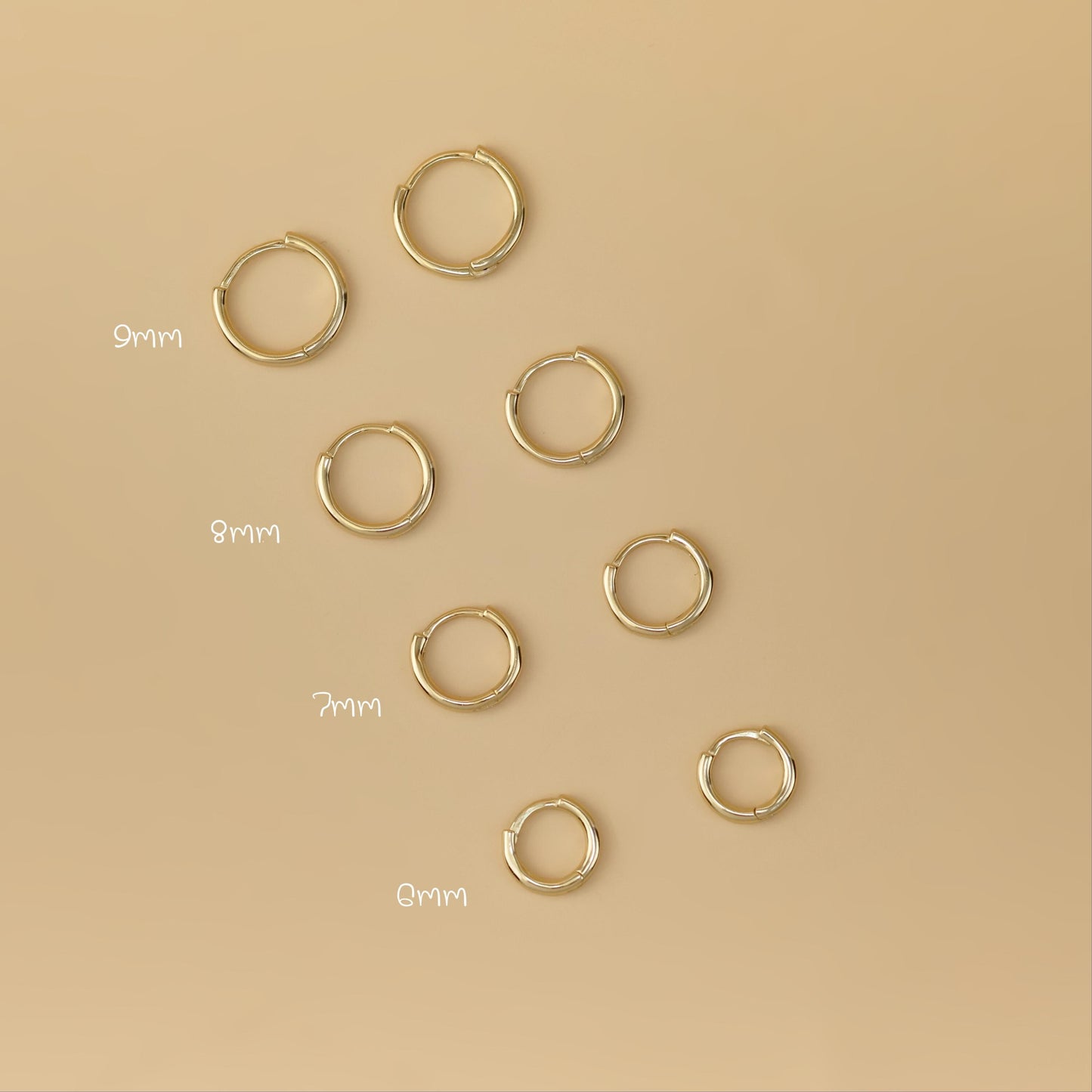 Dainty Baby Small Hoop Earrings ∙ Add a charm ∙ 6 7 8 9mm