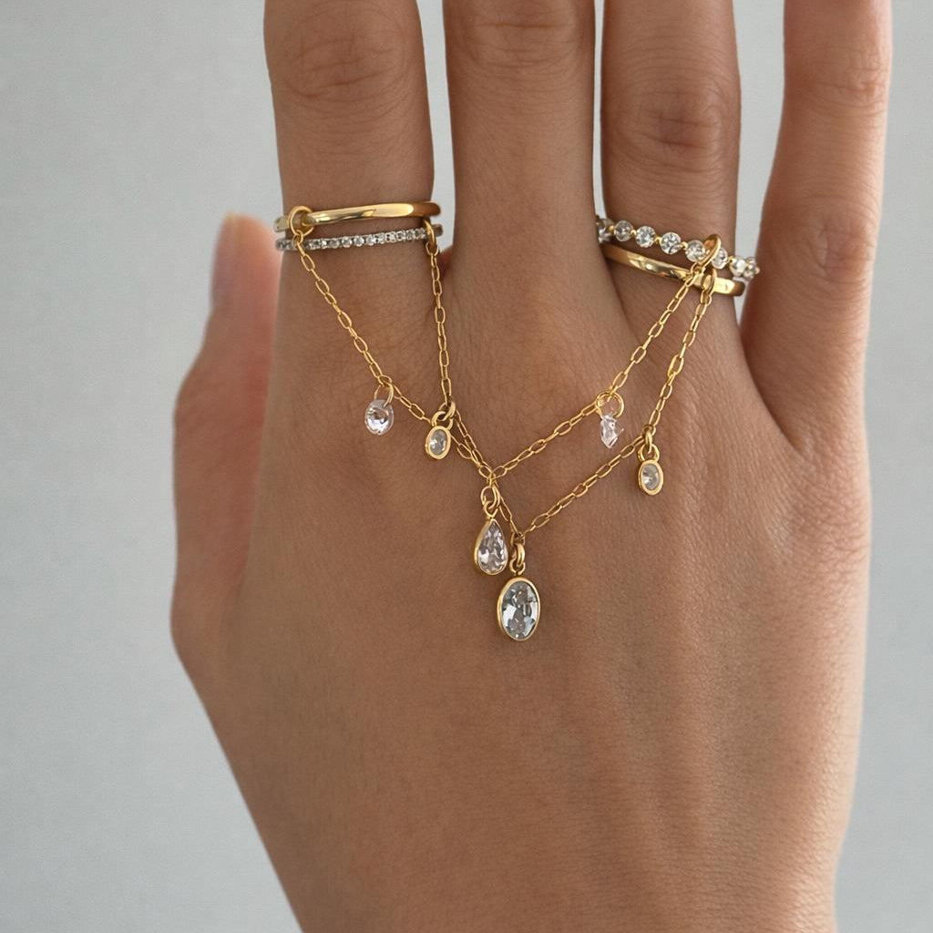 Connector Chain for Rings · Diamond Chain Band Ring · 14k Gold Filled Hand Ring Chain Add On · Easy DIY · Single Chain Piece