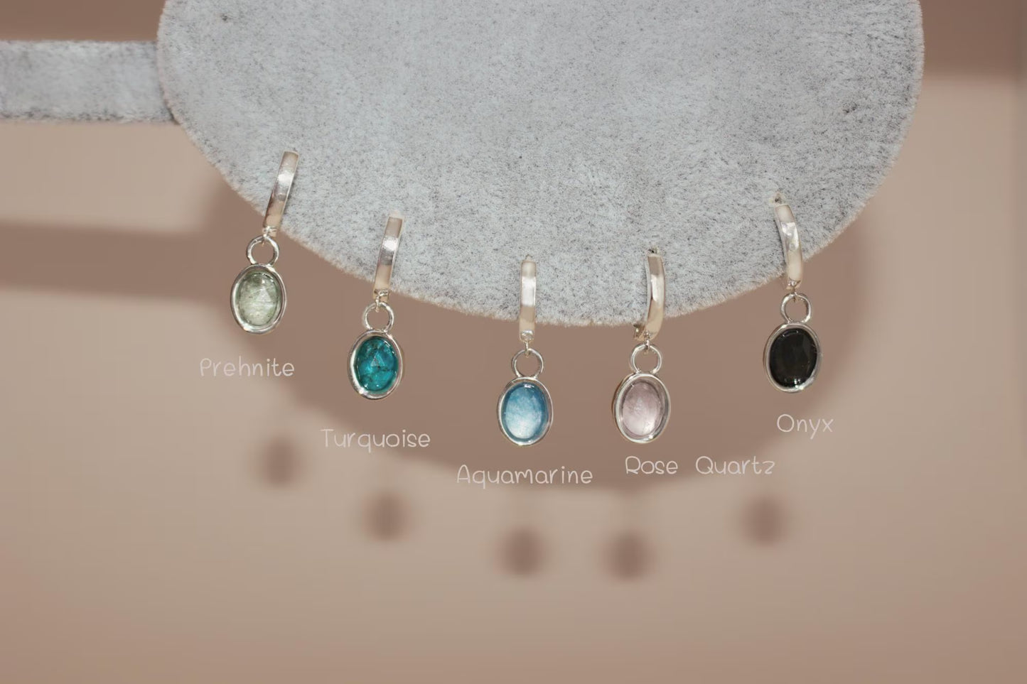 Gemstones Drop Earrings in 925 Sterling Silver ∙ Multifaceted Natural Dangling Gemstone Hoops