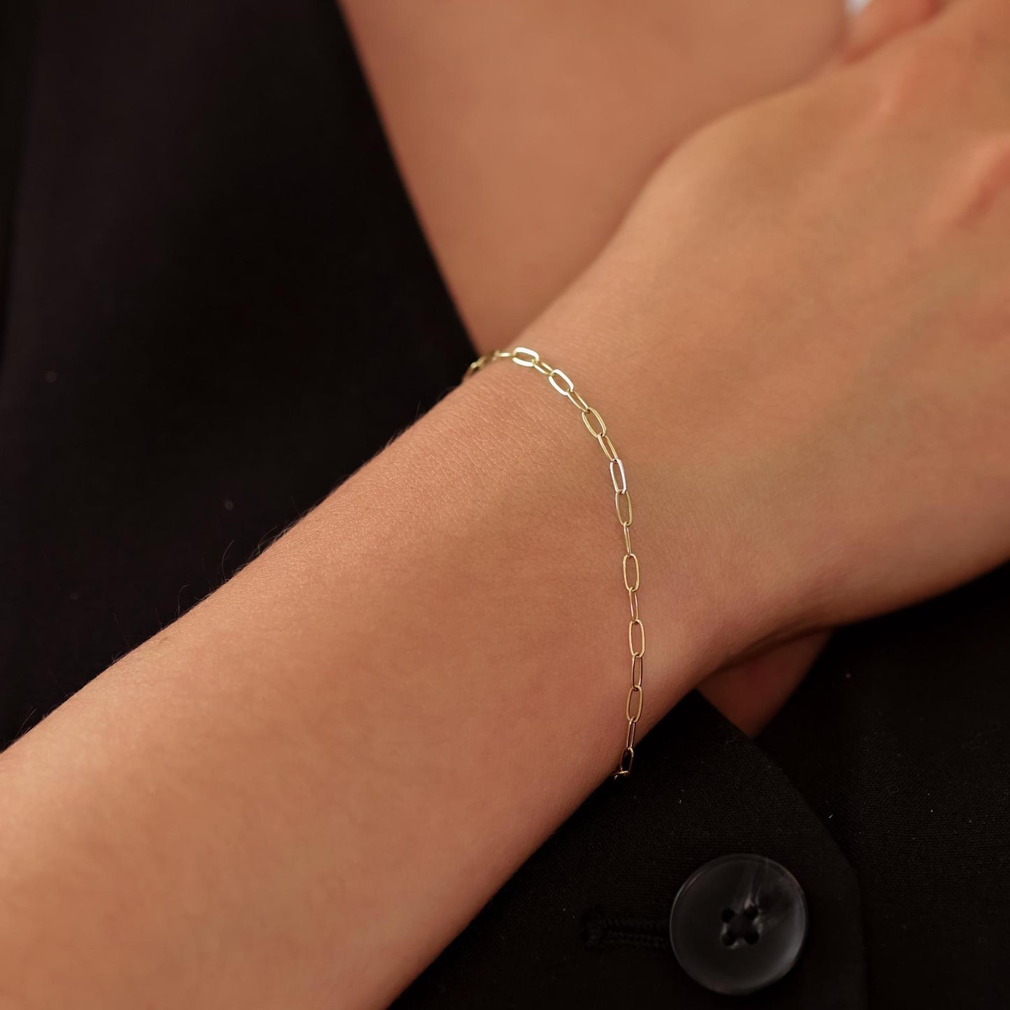 14k Gold Filled Small Paperclip Bracelet 2.2mm