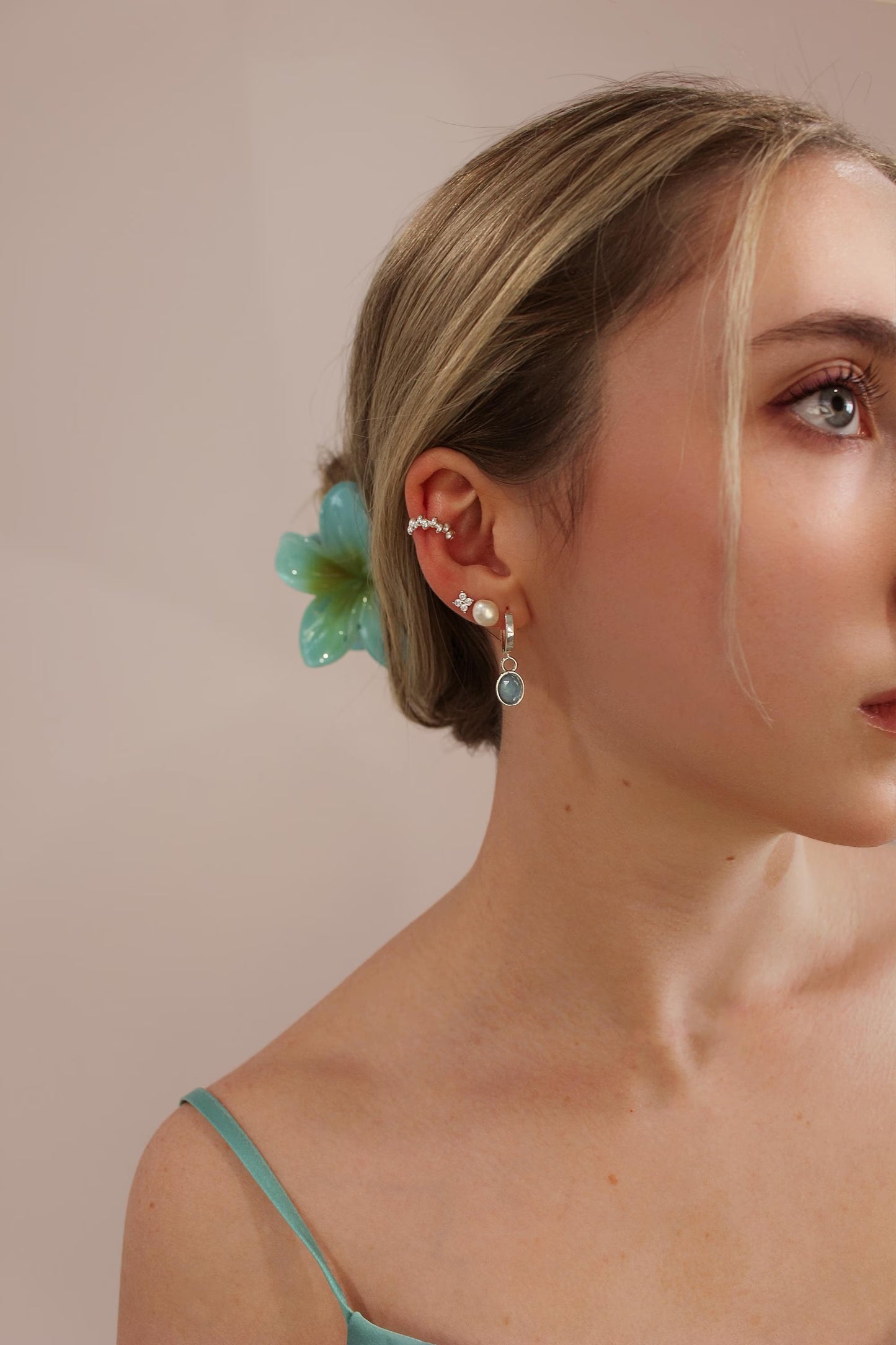 Gemstones Drop Earrings in 925 Sterling Silver ∙ Multifaceted Natural Dangling Gemstone Hoops
