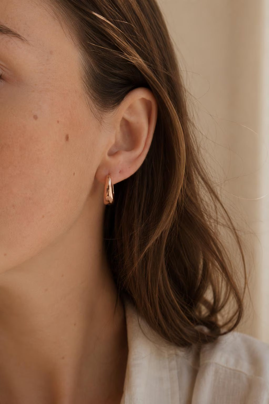 18mm Rose Gold Hoop Earrings · Thick 2.5 Micron Gold Plated Brass Hoops