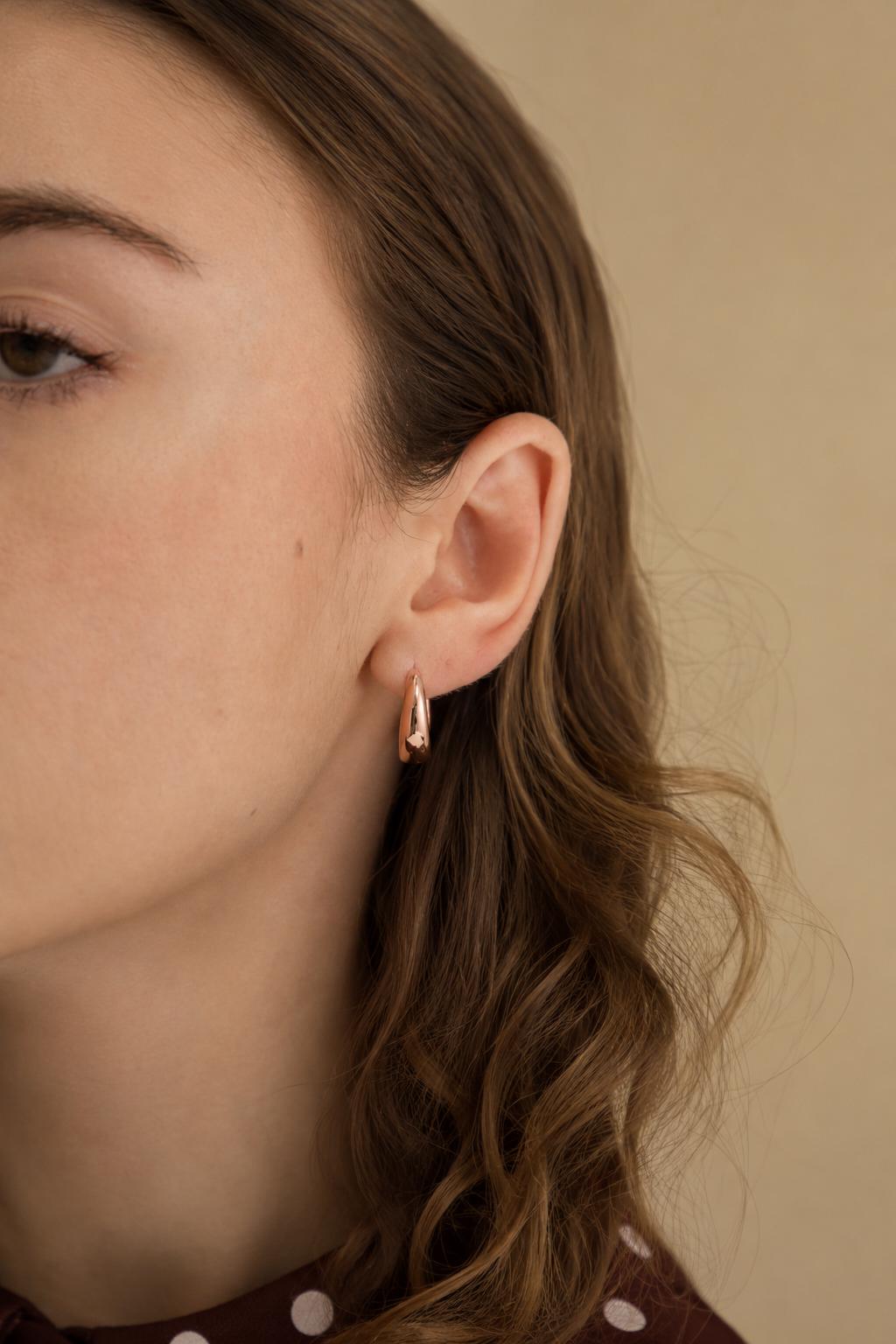 18mm Rose Gold Hoop Earrings · Thick 2.5 Micron Gold Plated Brass Hoops