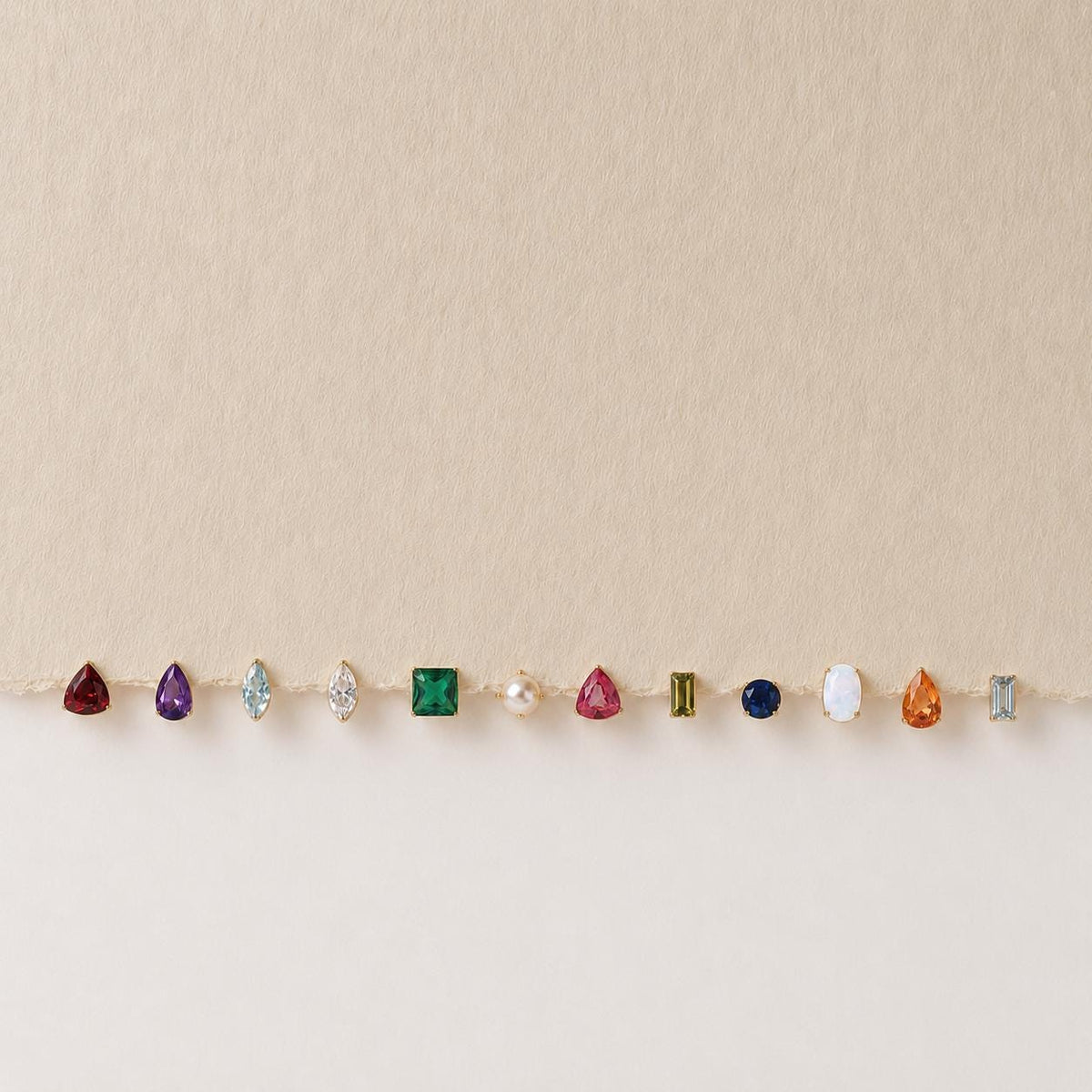 Tiny 18k Gold Studs Earrings AAAAA Zirconia · Birthstone Gemstones Earrings