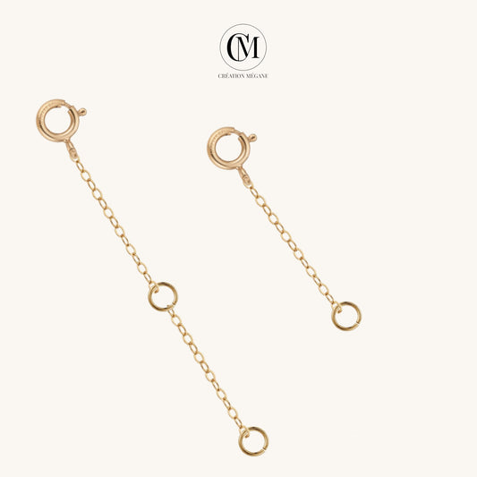 Rallonge pour collier ou bracelet en or rempli 14k | 1 2 3 4 pouces | Chaîne d'extension | Ajouter à votre collier ou bracelet