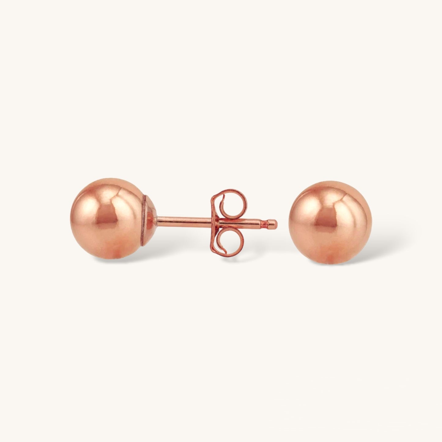 Boucles d'oreilles à tige boule remplies d'or ROSE 14K | 3 - 4 - 5 millimètres