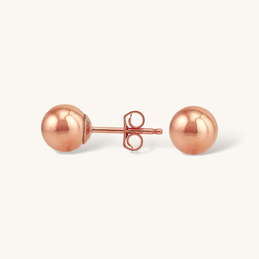 14k Rose Gold Filled Ball Stud Earrings ∙ 3 - 4 - 5 mm