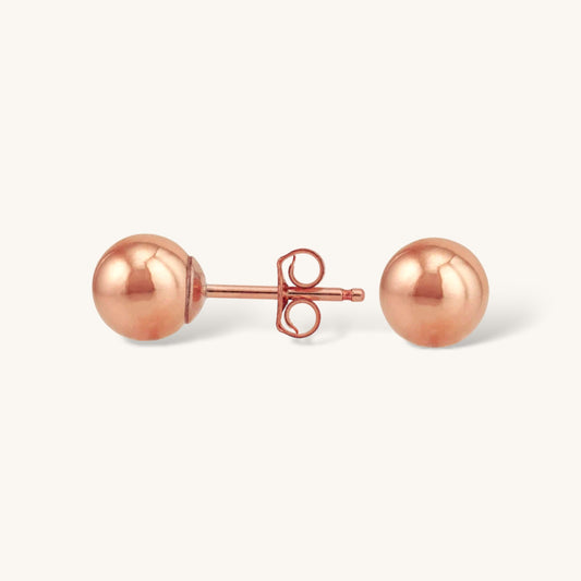 14K ROSE Gold Filled Ball Stud Earrings ∙ 3 - 4 - 5 mm