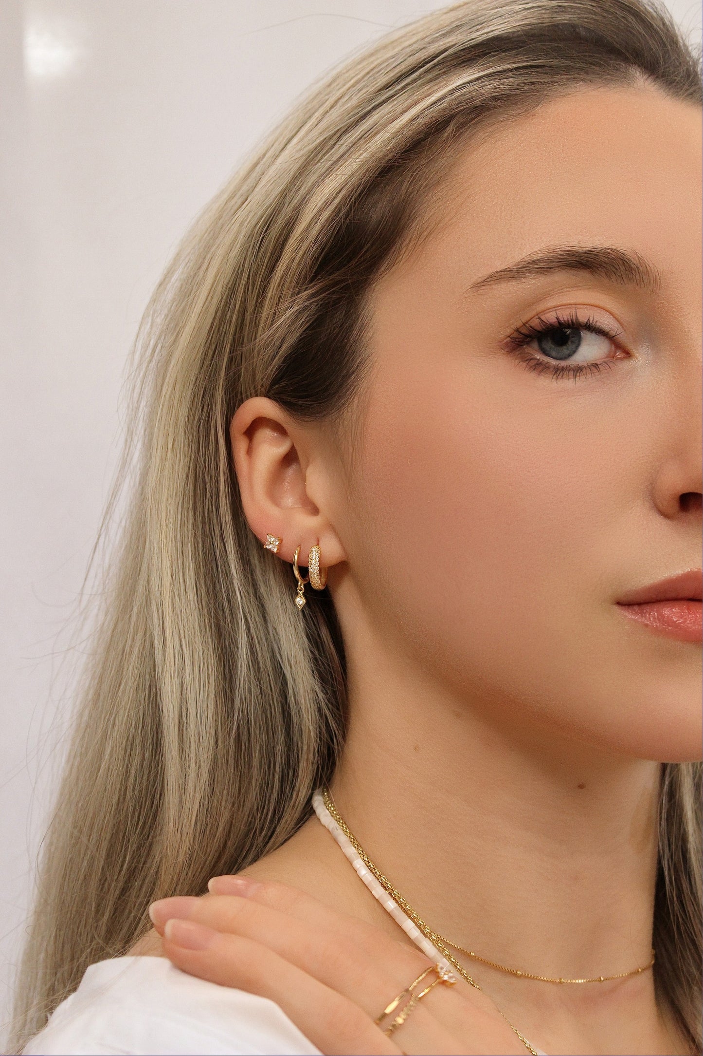 Pave Diamond Hoops ∙ 18k Gold 925 Sterling Silver ∙ AAA+ Micro Paved CZ Hoops Earrings For Women ∙ 10mm