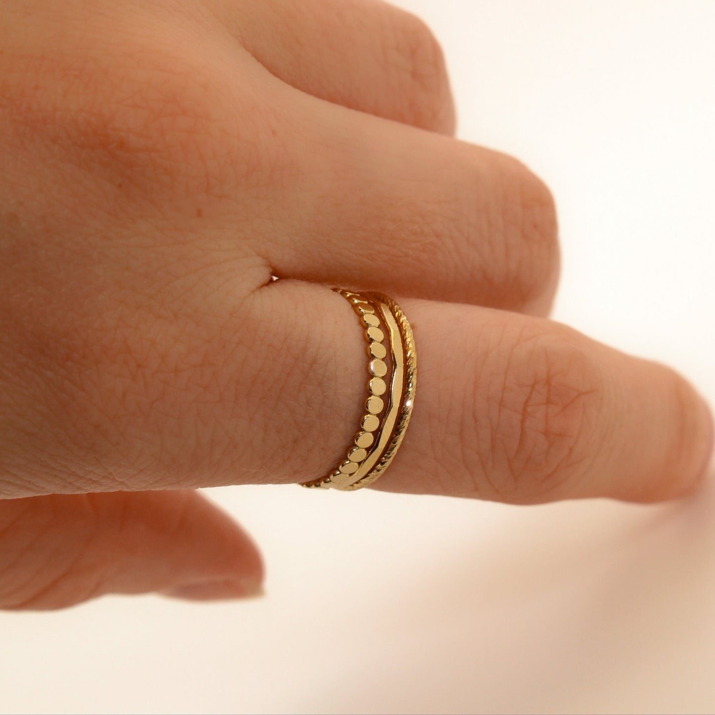 Thin Sparkling Ring in 14k Gold Filled ∙ Closed Ring ∙ Stacking Gold Ring ∙ Waterproof Ring ∙ Simple Minimalist Ring ∙ Twist Ring for Women