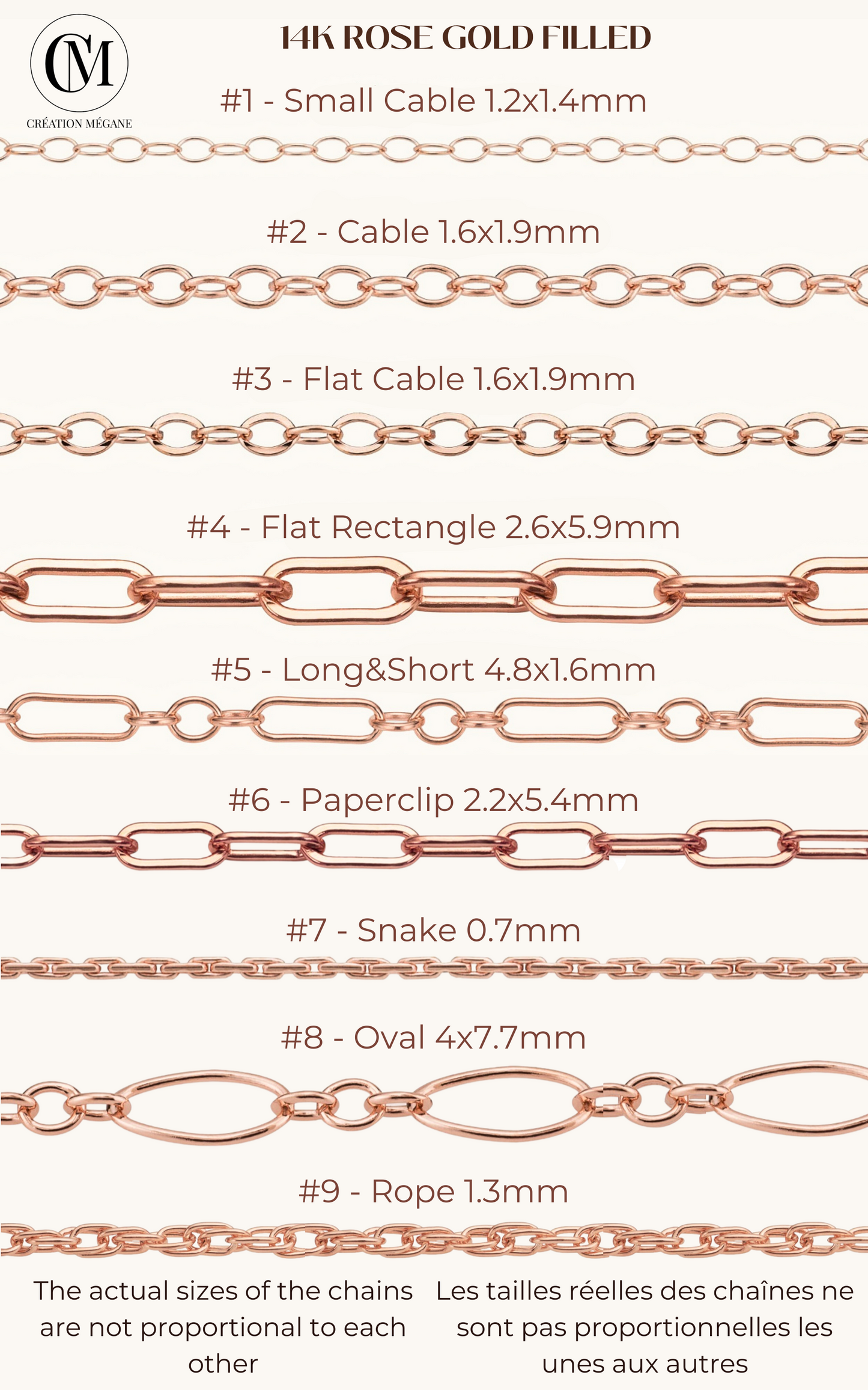 14k Rose Gold Filled Necklace ∙ Water Resistant Custom Rose Gold Chain
