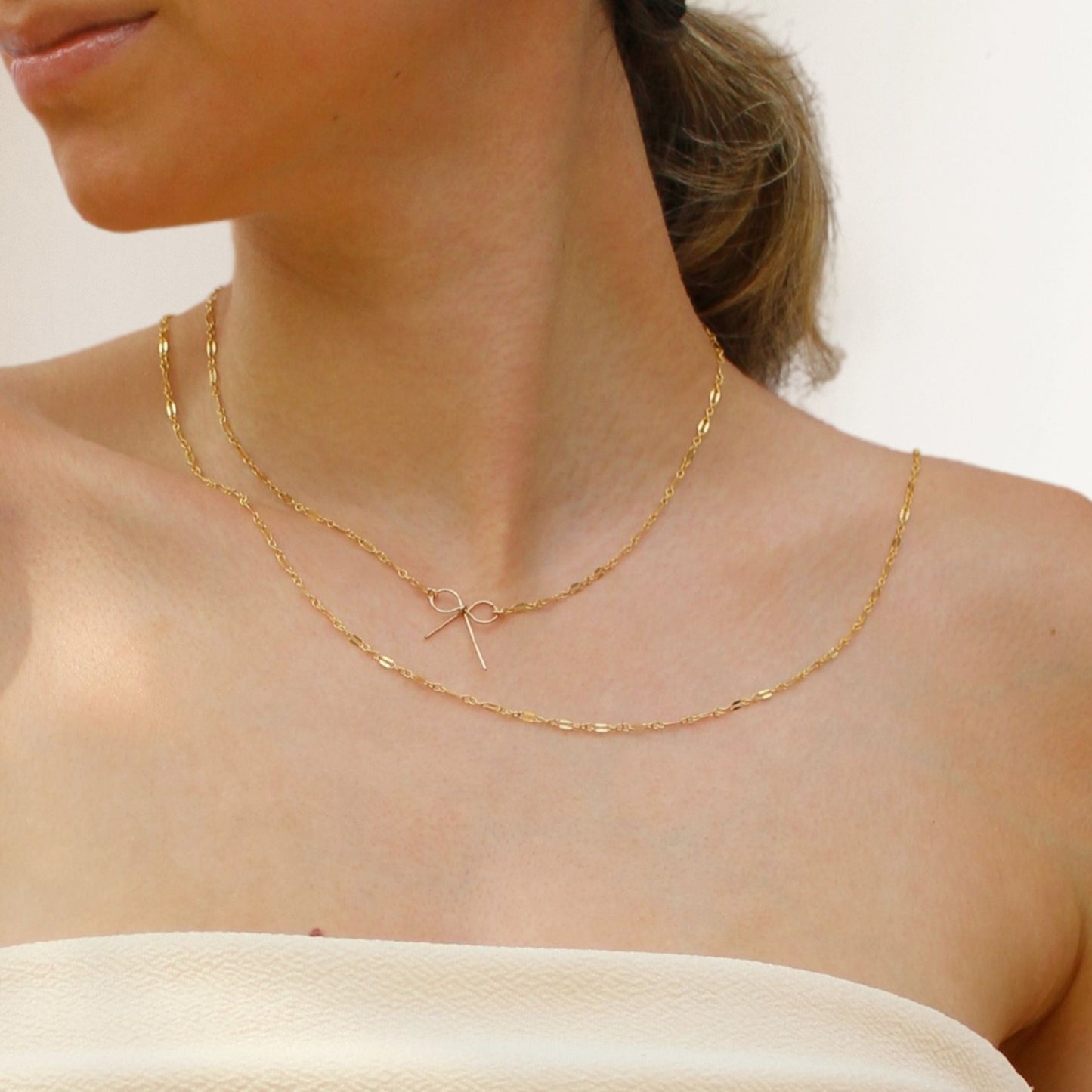 Bow Knot Necklace in 14k Gold Filled