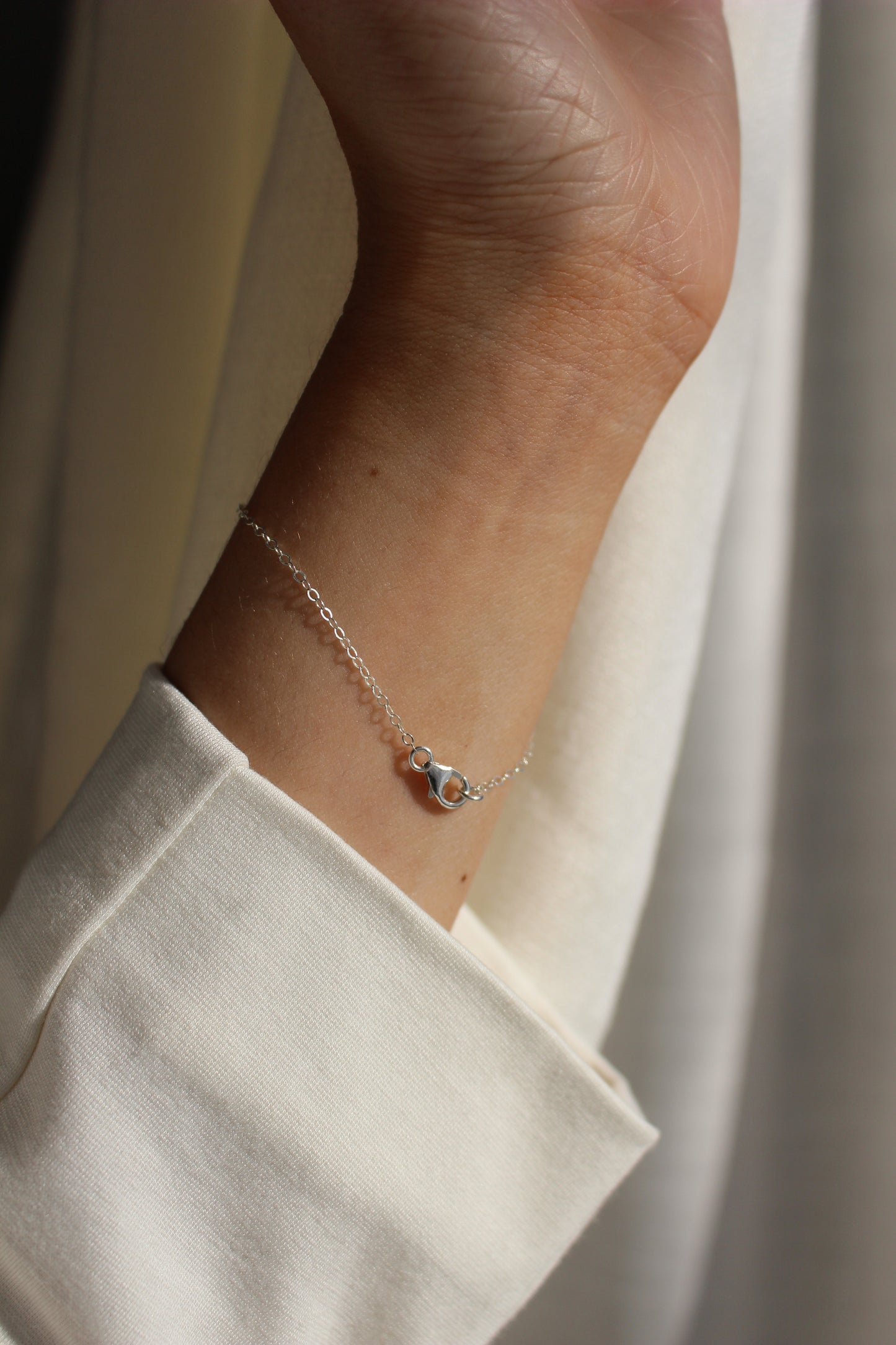 Waterproof ∙ Solid 925 Sterling Silver Cable Bracelet ∙ Dainty Chain For Women ∙ Custom Length ∙ Handmade Jewelry Bridesmaid Gift