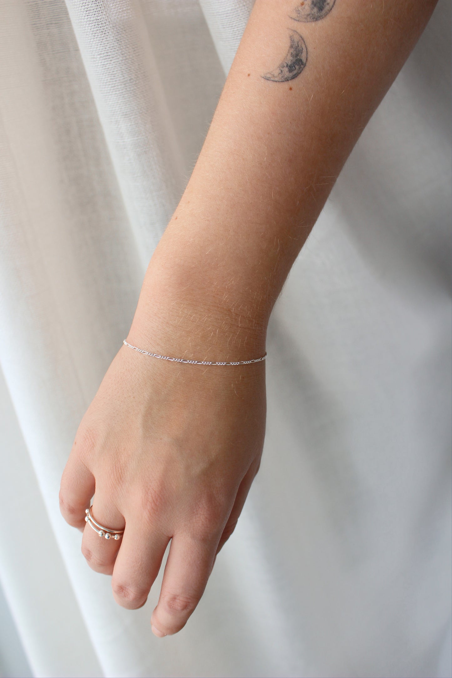 925 Sterling Silver Figaro Bracelet ∙ Dainty Bracelet For Women