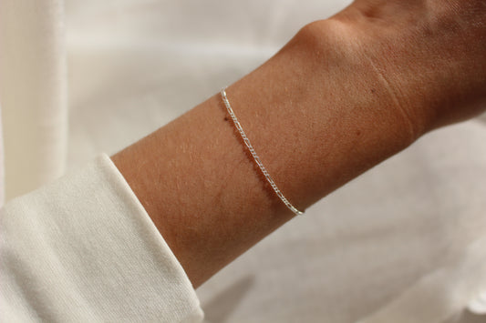 925 Sterling Silver Figaro Bracelet ∙ Dainty Bracelet For Women