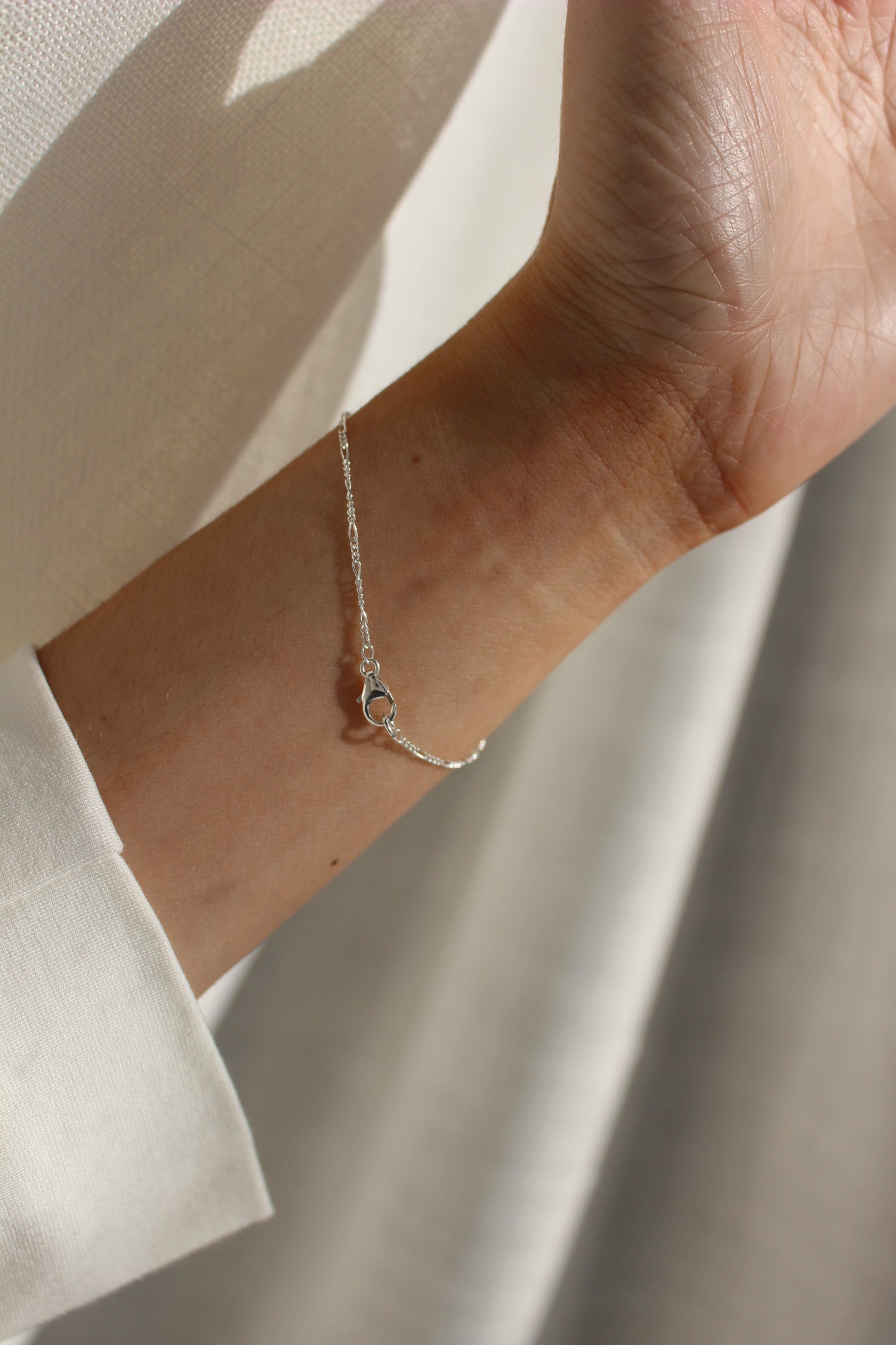 925 Sterling Silver Figaro Bracelet ∙ Dainty Bracelet For Women