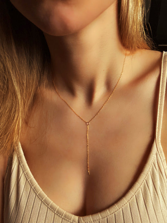 Dainty Y Necklace In 14K Gold Filled ∙ Elegant Lariat Necklace