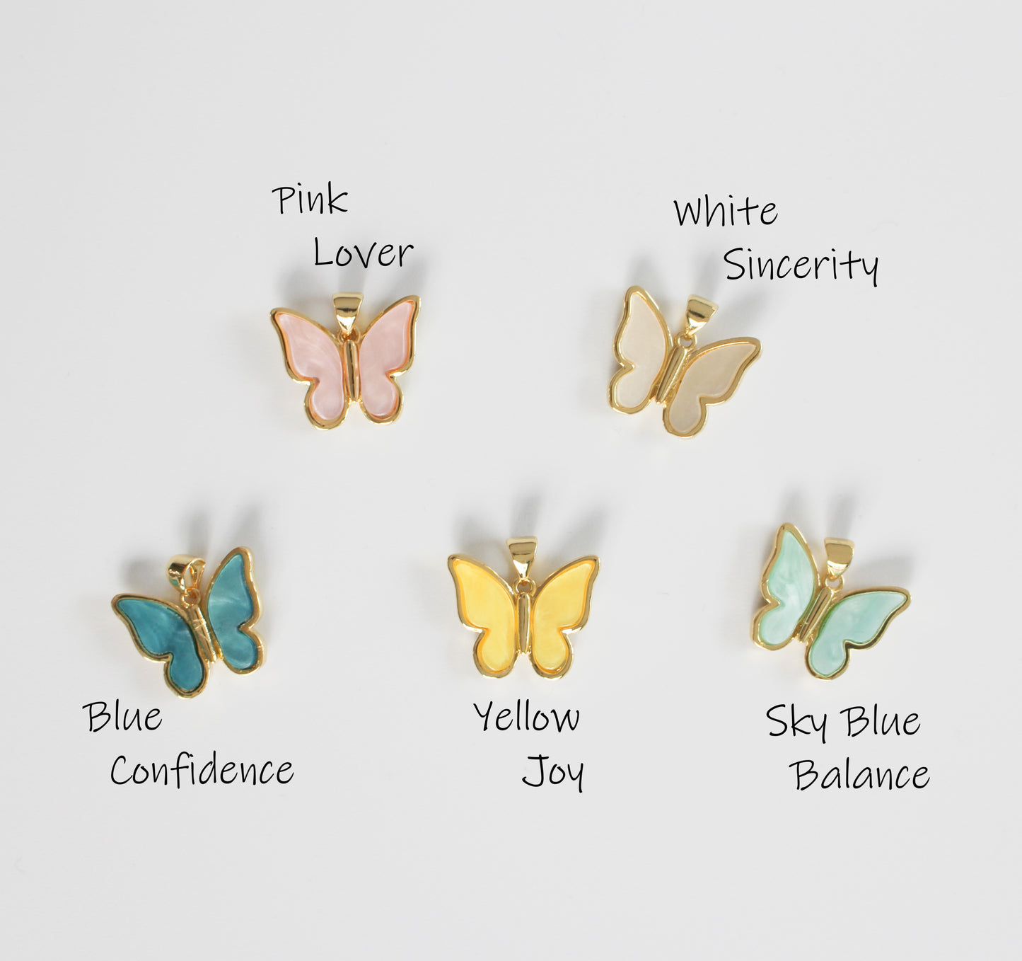 Dainty mariposa - 14k Gold Filled Butterfly Pendant Necklace Charm Love Enamel
