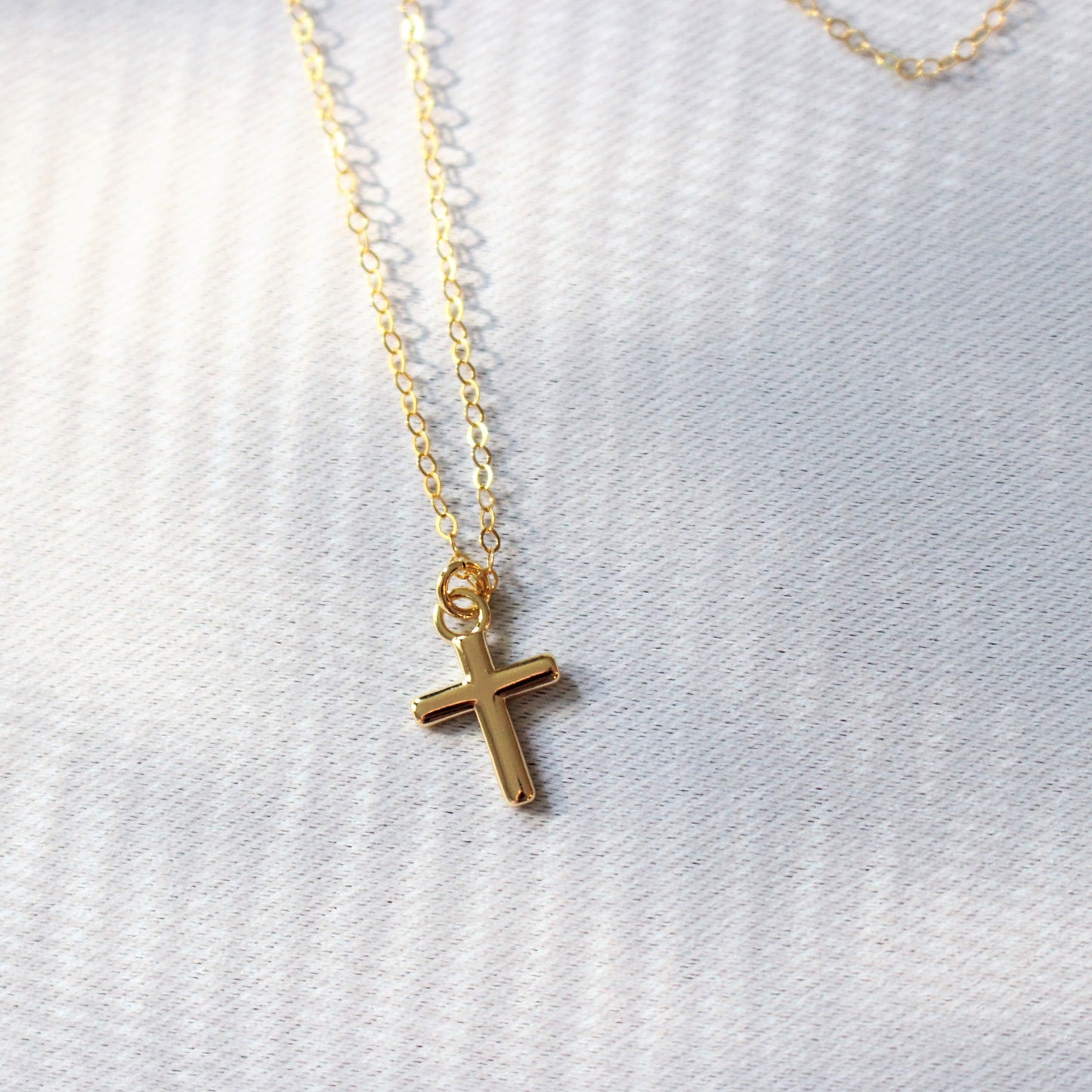 14K Gold Filled Mini Cross Necklace