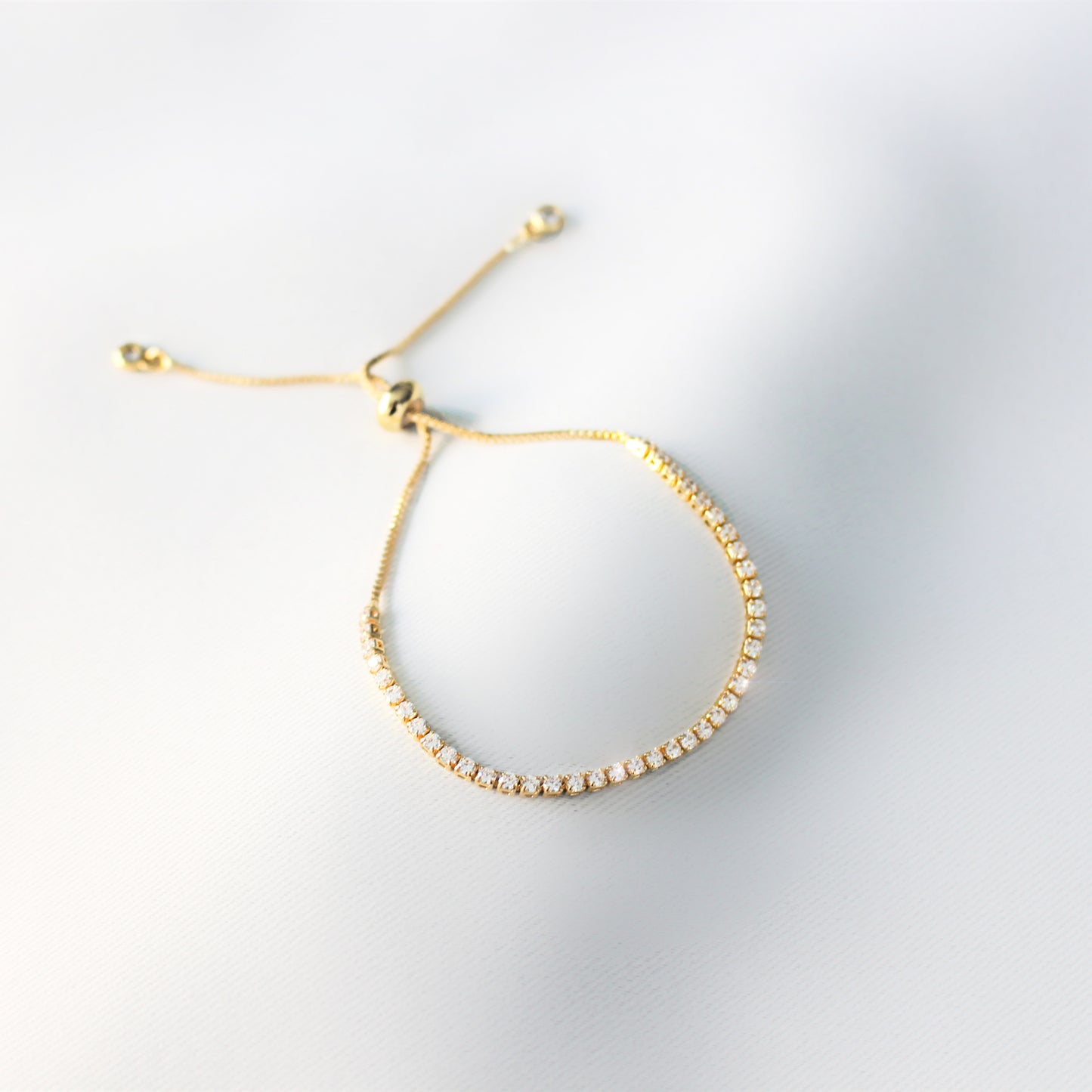 Bracelet tennis or 14k ∙ rangée de cristaux∙  bracelet Pavé