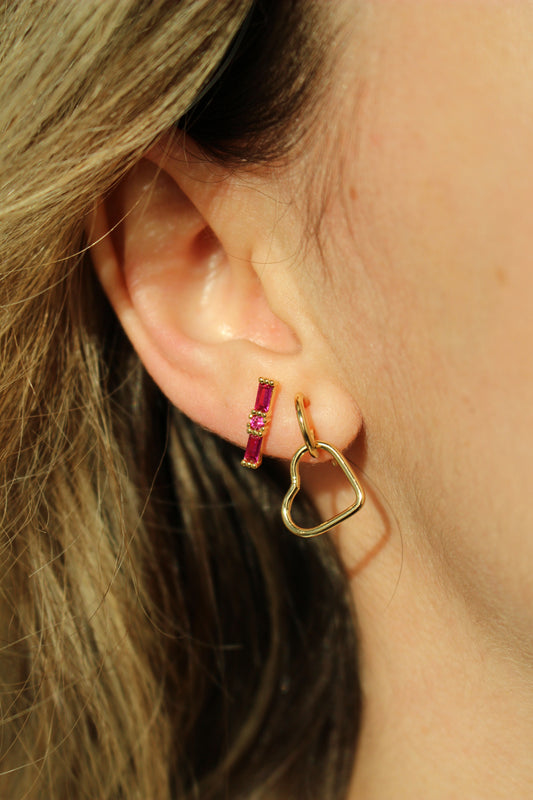 LUV - Heart Earrings Dipped in 18kt Gold