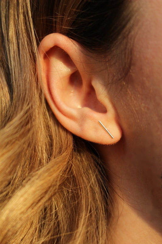 Sterling silver bar post | Small Bar Earrings | Gift for her | Tiny Line Earrings | Basic simple stud earrings