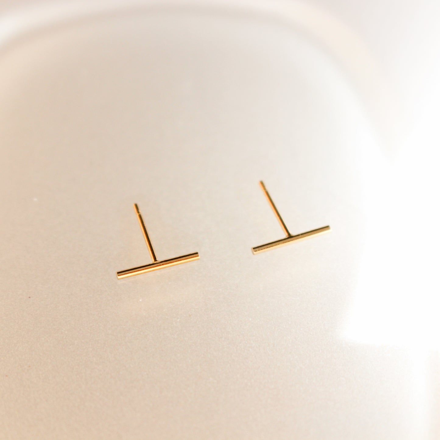 14K Gold filled bar post · Small Bar Earrings · Gift for her · Tiny Line Earrings · Minimalist everyday jewelry