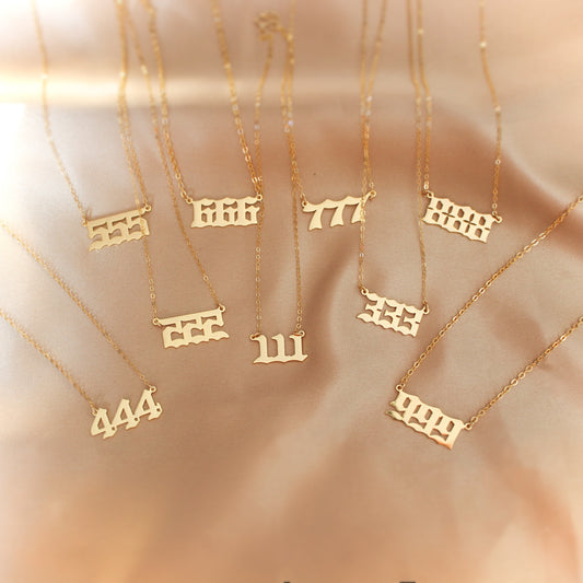 Angel Number Necklace In Gold Filled or Sterling Silver