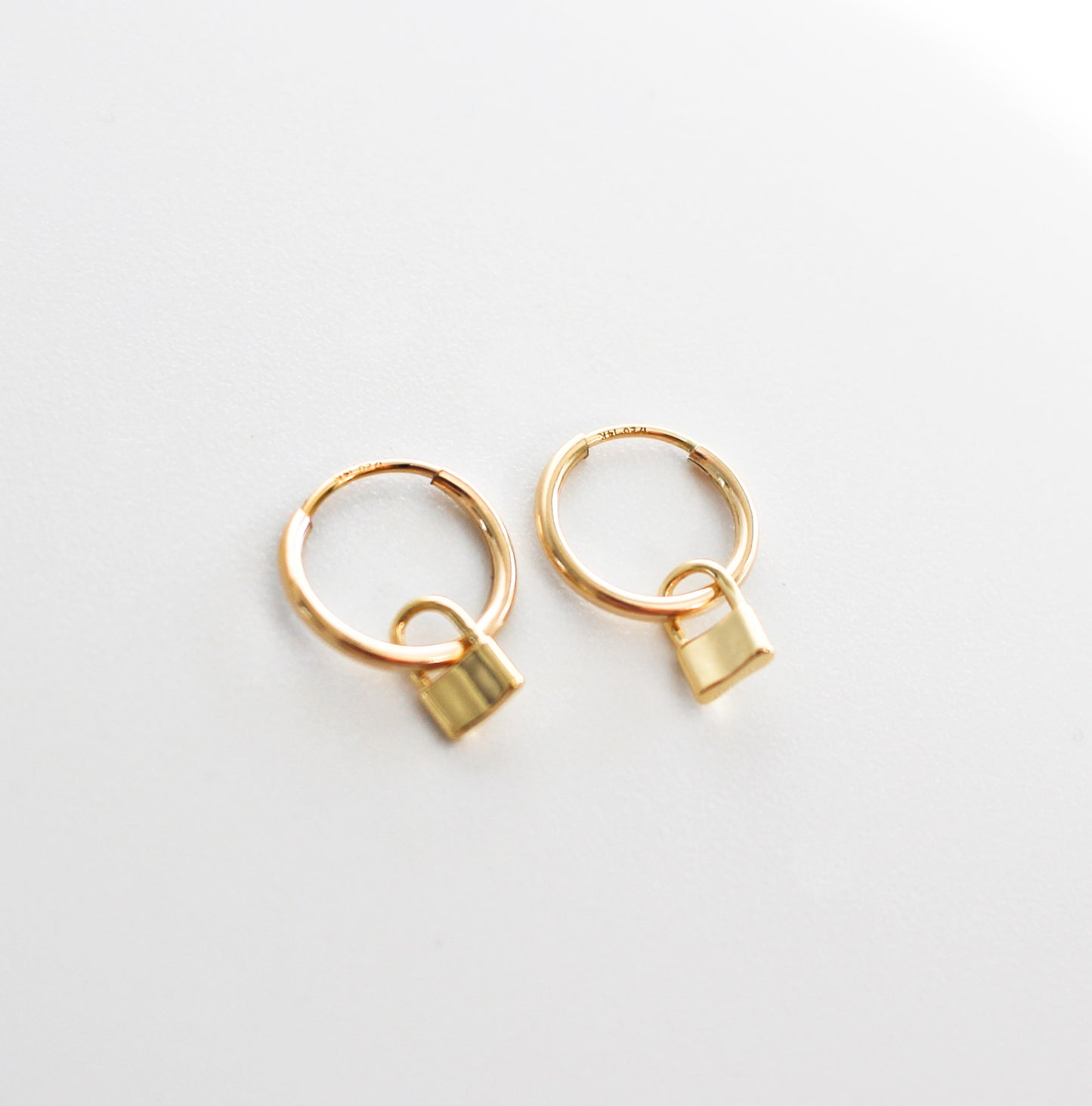 Tina - Removable Gold Filled Padlock hoop earrings