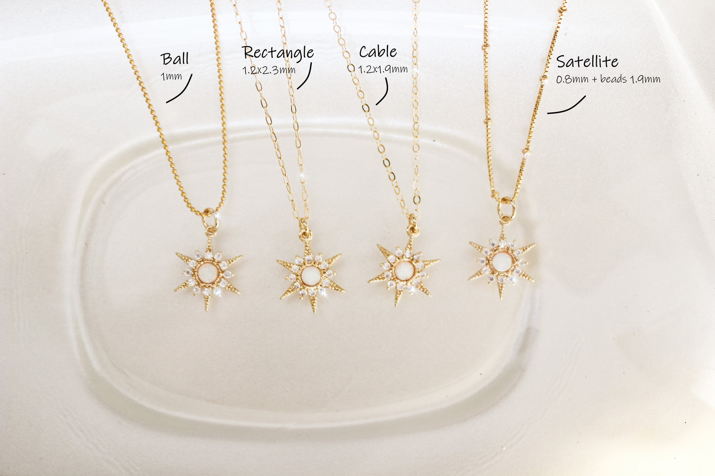 Celestial opal necklace - Gold Filled Micro Pave Opal Star Necklace