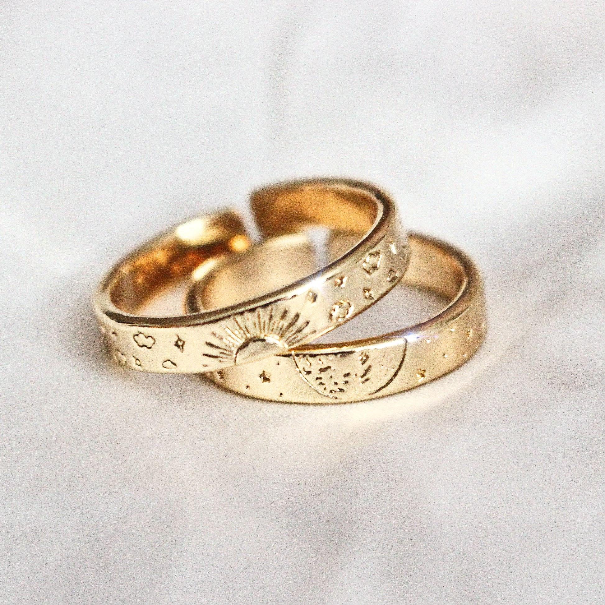 Sterling Silver Ring Sun Moon Couple Ring Sterling Silver Ring Set