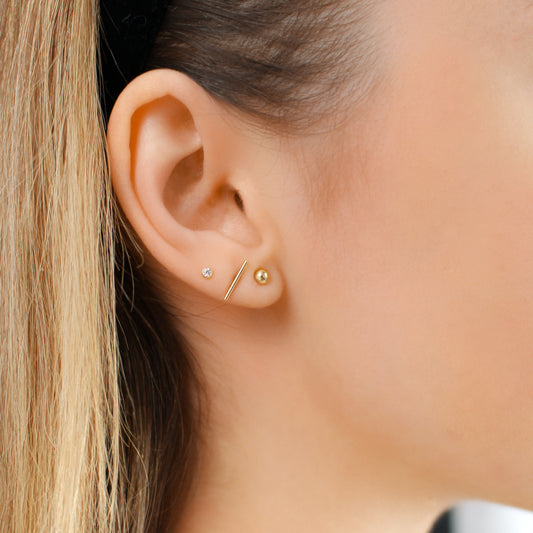 Dainty 14kt Gold Filled Round Zirconia Studs Earrings