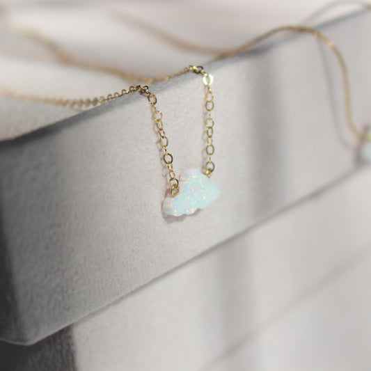 DREAMER - Cloud Opal Necklace ∙ White Opal Necklace ∙ Gold Filled Or Sterling Silver Necklace ∙ Fire Opal necklace