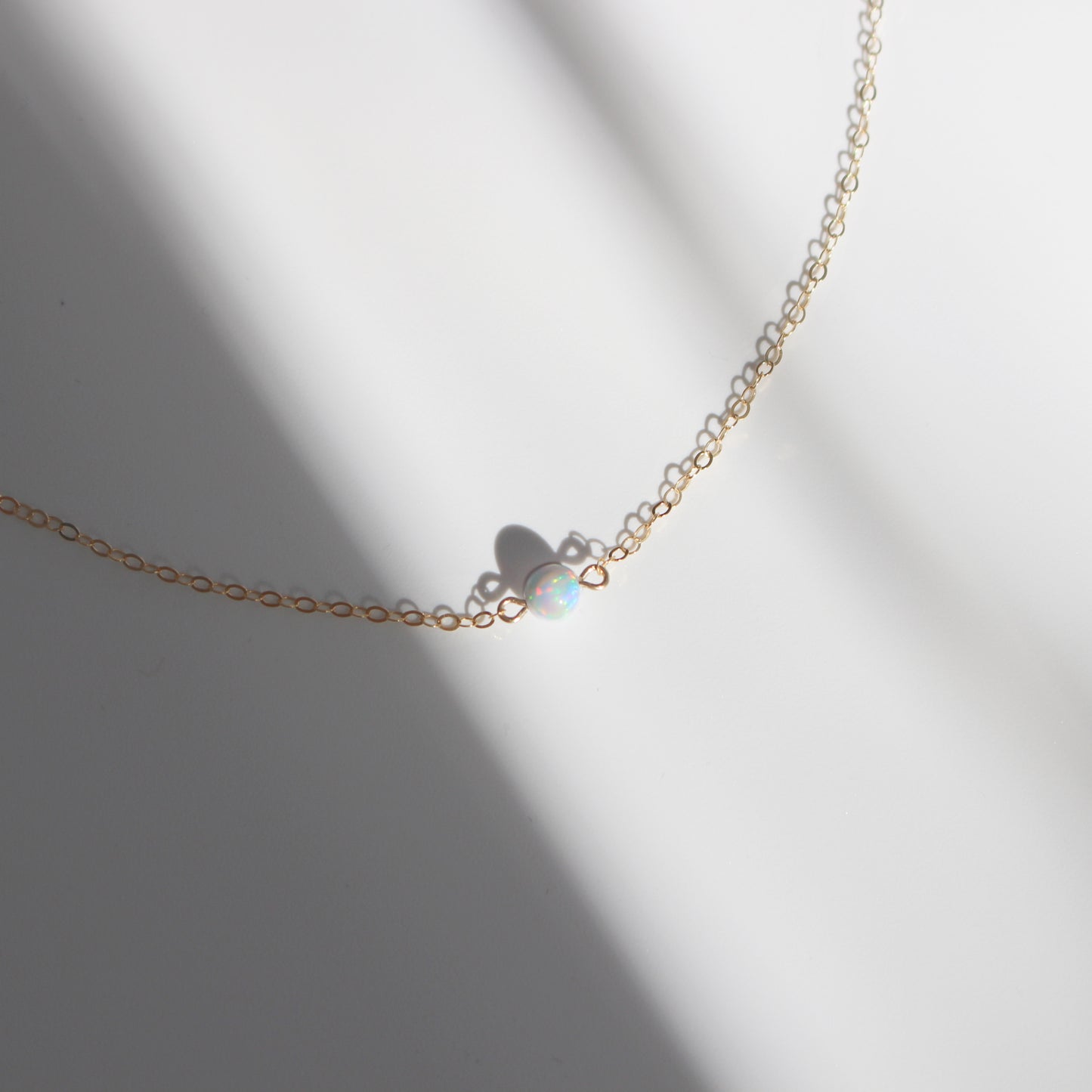 Dainty Ball Opal Necklace In Gold Fill Or Sterling Silver ∙ Small Dainty Statement Necklace