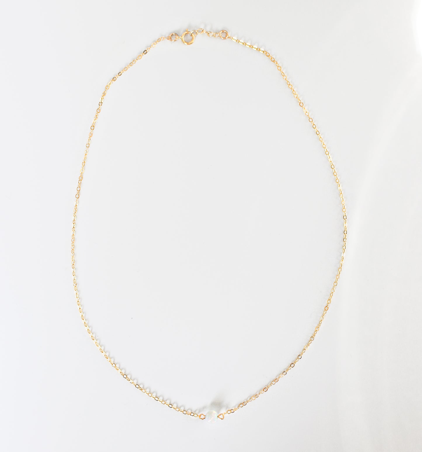 Dainty Ball Opal Necklace In Gold Fill Or Sterling Silver ∙ Small Dainty Statement Necklace