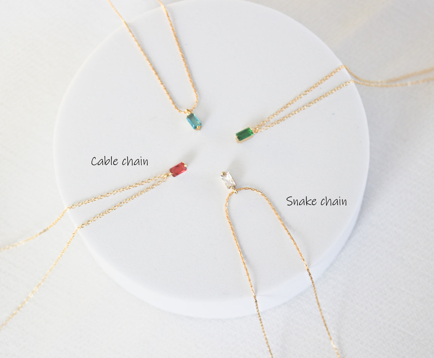 Collier zircon minimaliste en 14K Gold Fill Dainty Necklace | Bleu rose clair vert Zircon Pave Layer collier pendentif