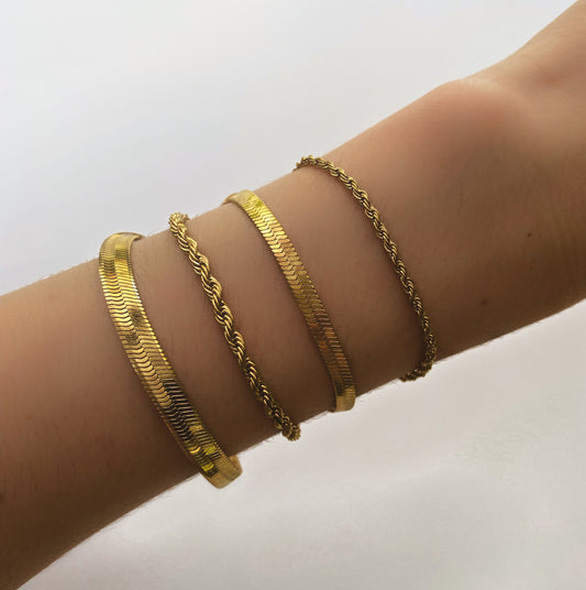 10 styles de bracelet Chunky gold en acier inoxydable