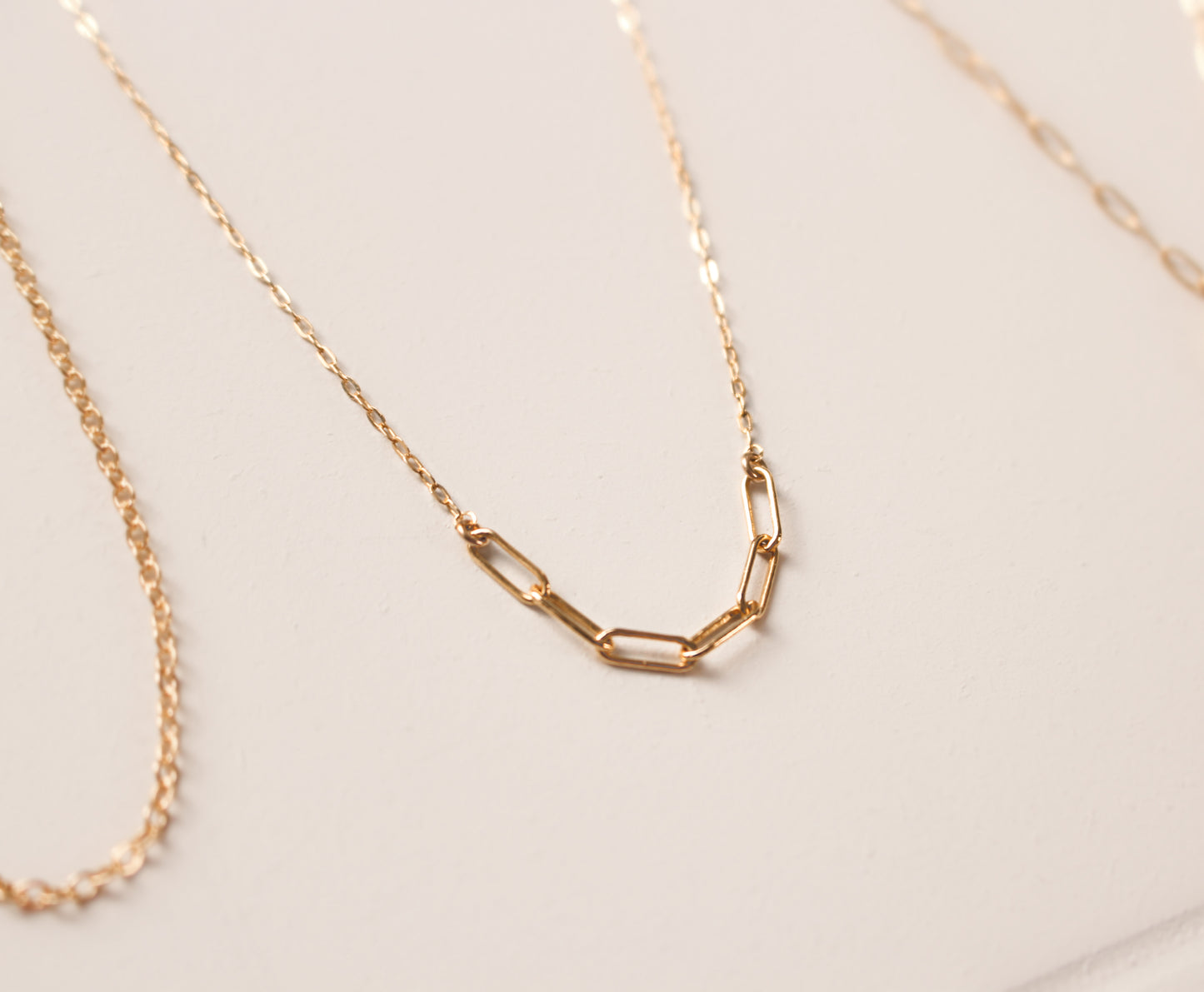 RAVEN - Dainty 14k Gold Necklace For Woman ∙ Paperclip Gold Chain