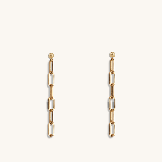 Raven - Long paperclip Earrings in 14K Gold Filled