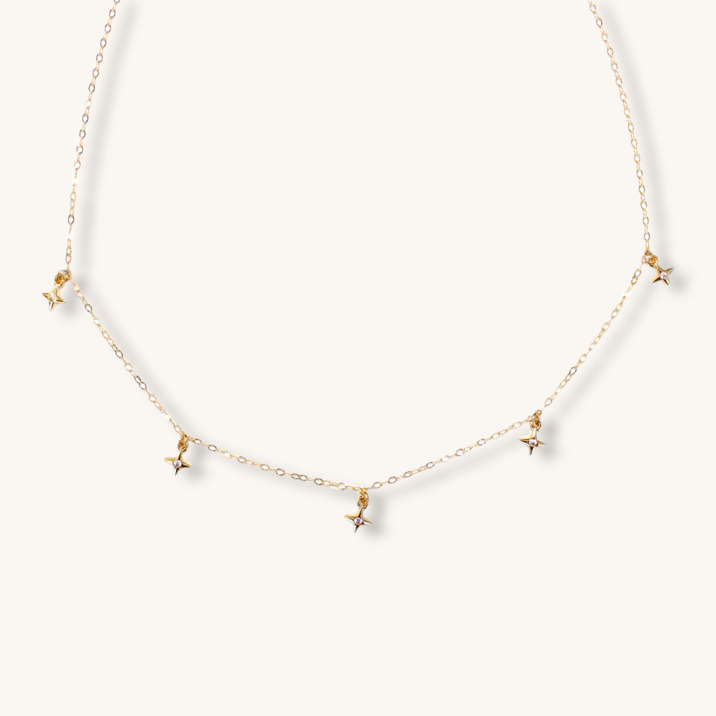 14K Gold Filled North Star Necklace ∙ Beautiful Celestial Choker Gold Chain For Women ∙ Dainty Minimalist Layering Dangle Necklace Set