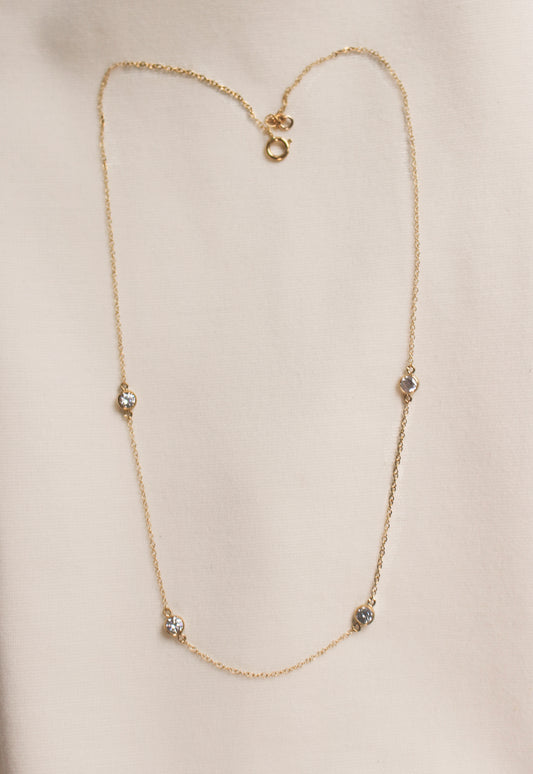 MILAN - 14K Gold Filled Dainty Zircon Necklace Coin