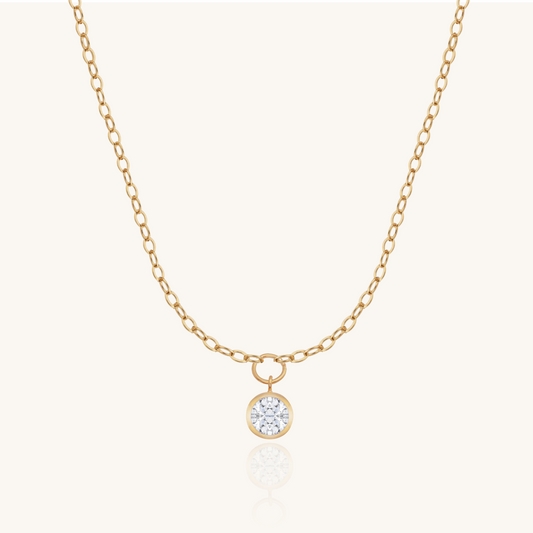 14K Gold Filled Necklace | Clear Cubic Zirconia Drop 4mm
