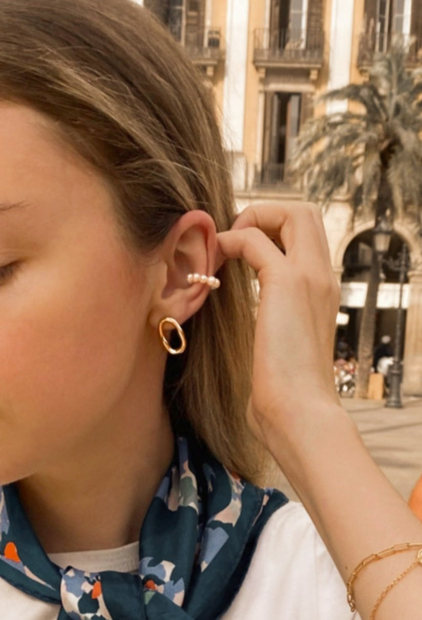 POPY - 1x Upper Ear Freshwater Pearls Cuff ∙ Ear Wrap ∙ NON Pierced ∙ Small Plain Minimalist Pearl Ear Cuff ∙ Gift For Her