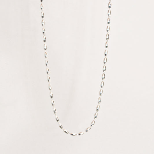 BEADIRI - S925 Sterling Silver Rice Beaded Chain